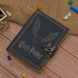 Harry Potter | Genuine Leather Diary | Vintage Handmade Leather Journal | Premium Antique Lock Closure | 200 Handmade Deckle Edge Antique Pages