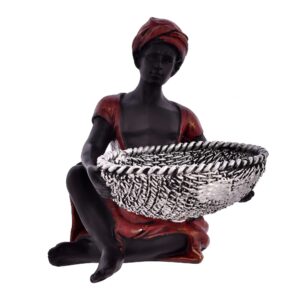 Basket Men Sitting Statue | Modern Polyresin Showpiece for Home & Office Décor