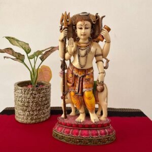 Handcrafted Marble Standing Shiva Statue | Divine Mahadev Idol for Home Décor, Puja Mandir & Gifting | Spiritual Lord Shiva Marble Showpiece