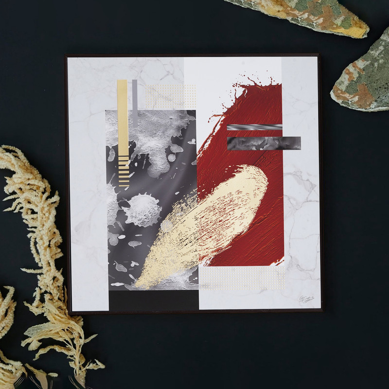 Golden Embossed Wall Painting For Home Decoration, Paintings for Living Room, Modern Art Wall Painting, For Home Decor - Image 3