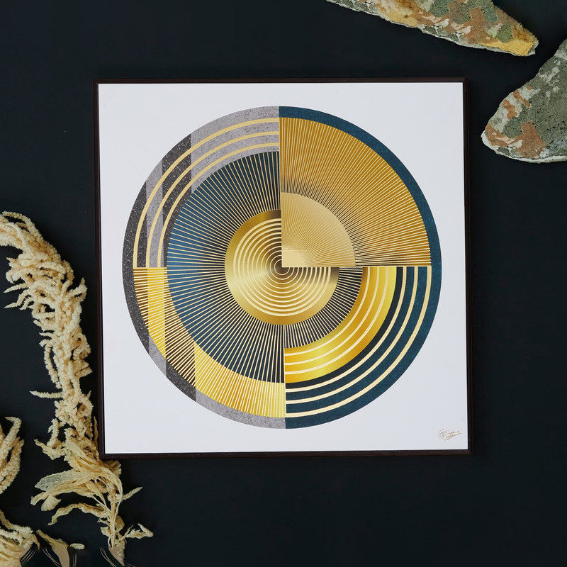 Golden Embossed Wall Painting For Home Decoration, Paintings for Living Room, Modern Art Wall Painting, For Home Decor - Image 3