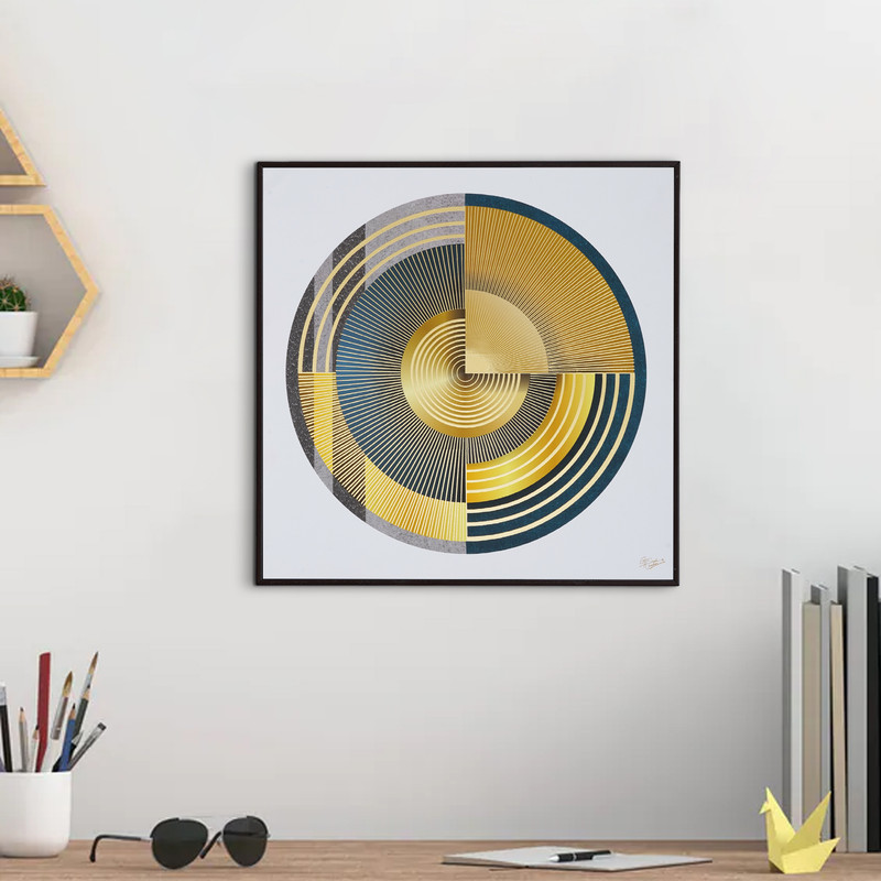 Golden Embossed Wall Painting For Home Decoration, Paintings for Living Room, Modern Art Wall Painting, For Home Decor - Image 4