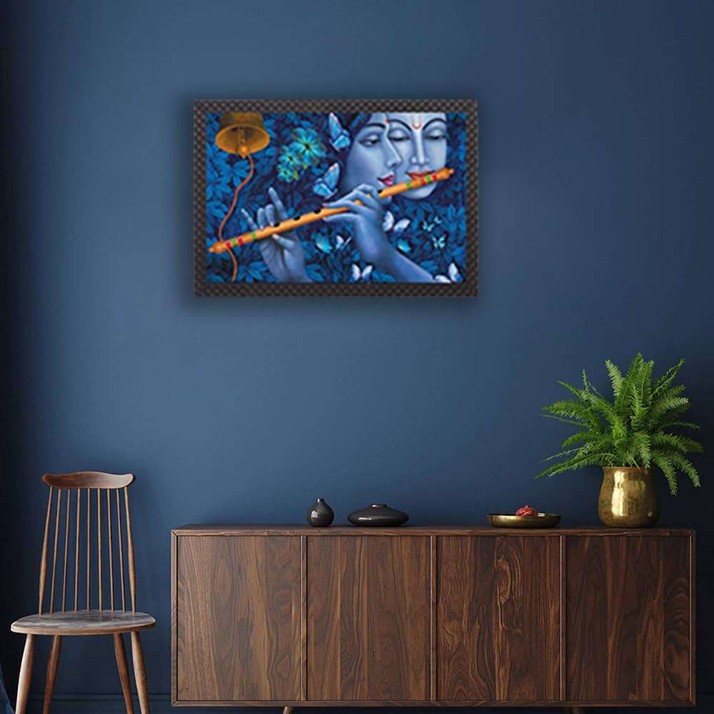 Radha Krishna Framed Painting for Wall Decoration, 3D Paintings for Home Decoration, Paintings for Living Room, Bedroom