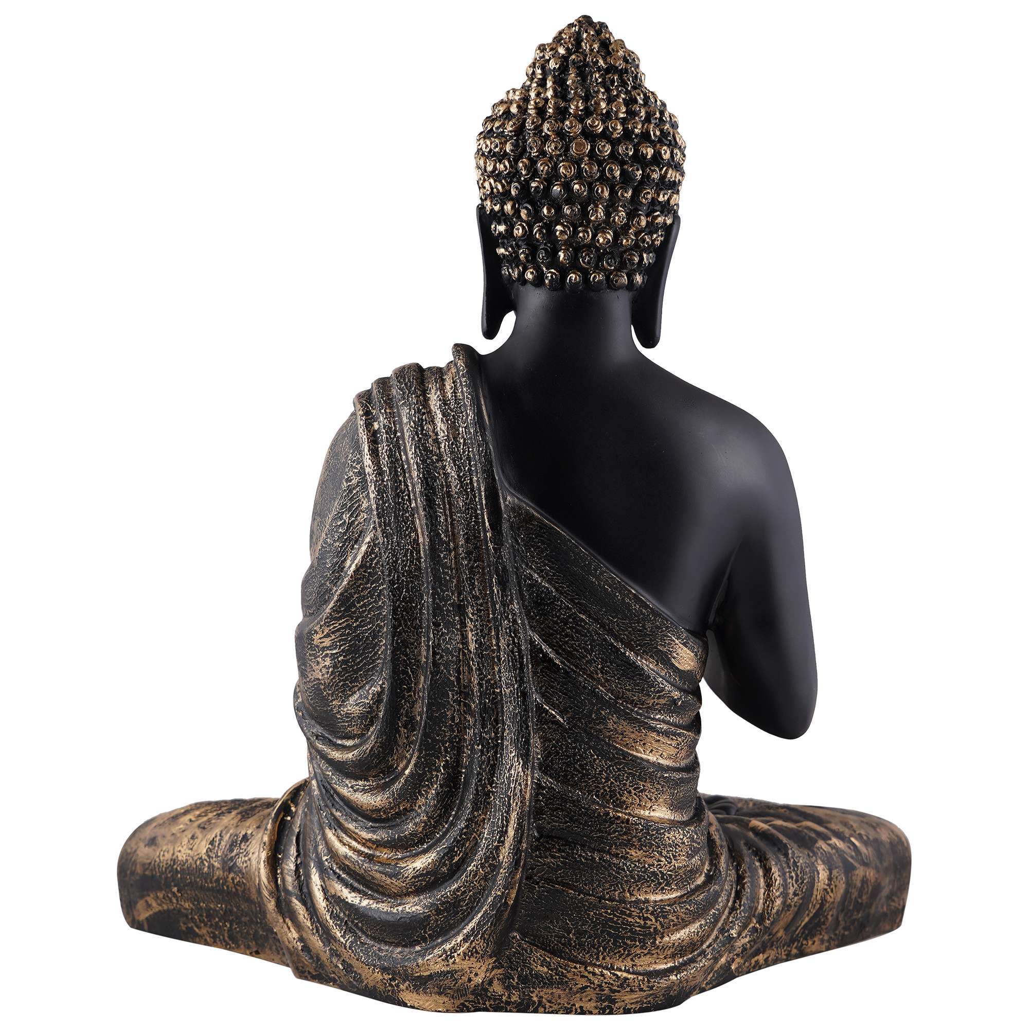 Samadhi Meditating Buddha Statue | Black & Brown Decorative Showpiece for Home & Office Zen Décor | Spiritual Gift - Image 3