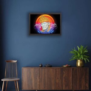 Sai Baba Framed Painting for Wall Decoration, 3D Paintings for Home Decoration, Paintings for Living Room, Bedroom