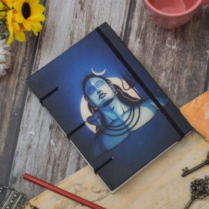 Adi yogi Art | Handmade Printed Cardboard Journal Diary with String Closure Unruled 200 Pages Notepad Personal Diaries for Men and Women