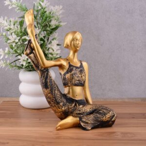 Handcrafted Yoga Posture Idol | Unique Spiritual Gift (Golden Finish) for Home Décor & Wellness