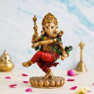 Dancing Lord Ganesha Idol | Decorative Polyresin Showpiece for Home & Office