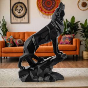 Wolf Figurine in Antique Matt Finish | Artifacts Decorative Statue for Living Room Décor