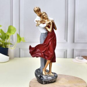 Romantic Red Love Statue | Valentine Couple Figurine Showpiece for Home Décor & Anniversary Gifts