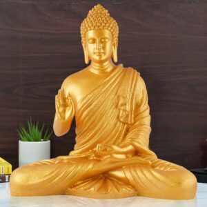 Samadhi Meditating Buddha Statue | Golden Decorative Showpiece for Home & Office Zen Décor | Spiritual Gift