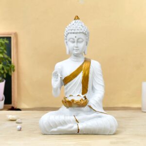 Samadhi Buddha Showpiece for Home & Office Decor - Meditating Lord Buddha Idol for Peace, Serenity & Good Luck | Decorative Statue for Living Room, Desk, Gift