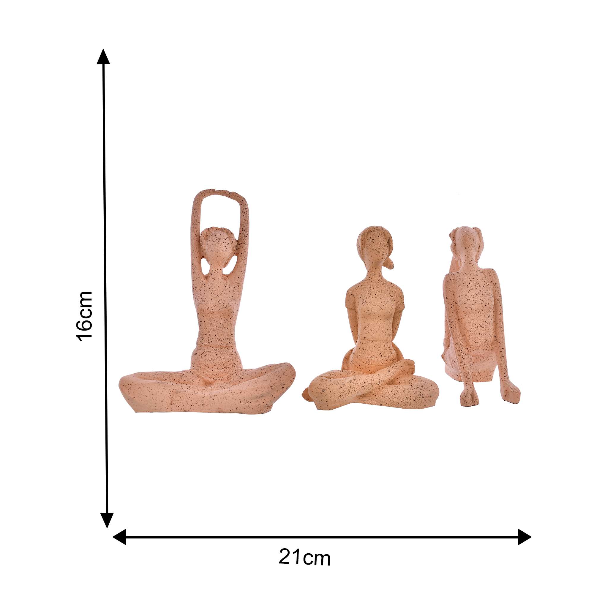 Modern Home Décor Yoga Lady Statue Set | Polyresin Figurines, 3-Piece (3.5*4.5 Inch) - Image 4