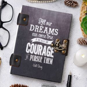 Motivational Quotes Printed | Handmade Printed Cardboard Journal Diary with Buckle Lock | 200 Pages Notepad For Men and Women
