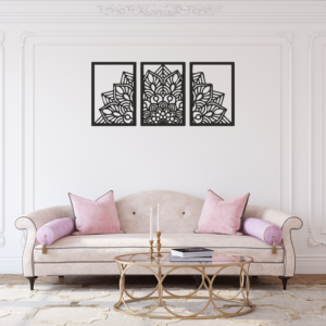 Handcrafted Wooden Flower Mandala Wall Art | Large Boho Spiritual Home Décor for Living Room & Bedroom