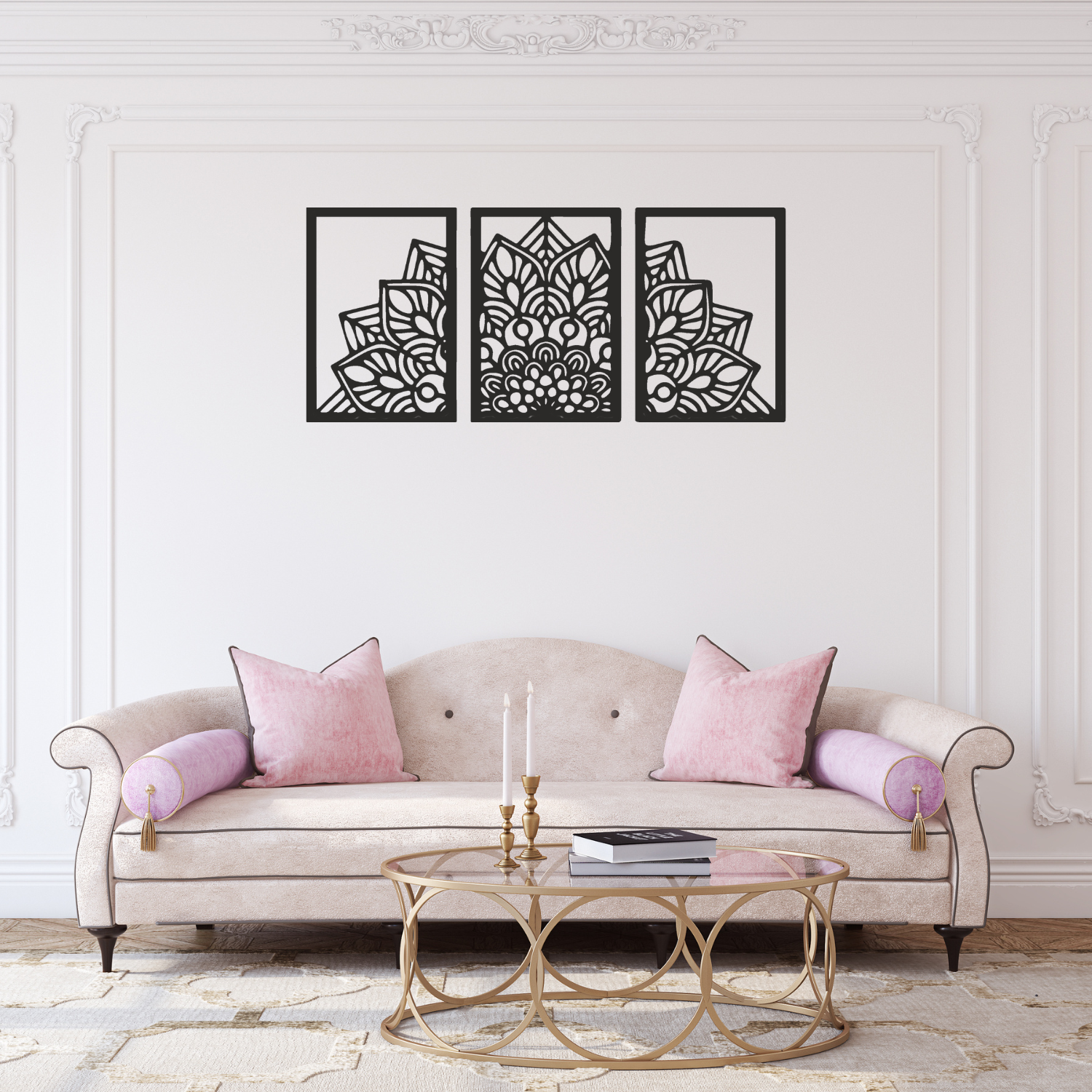 Handcrafted Wooden Flower Mandala Wall Art | Large Boho Spiritual Home Décor for Living Room & Bedroom