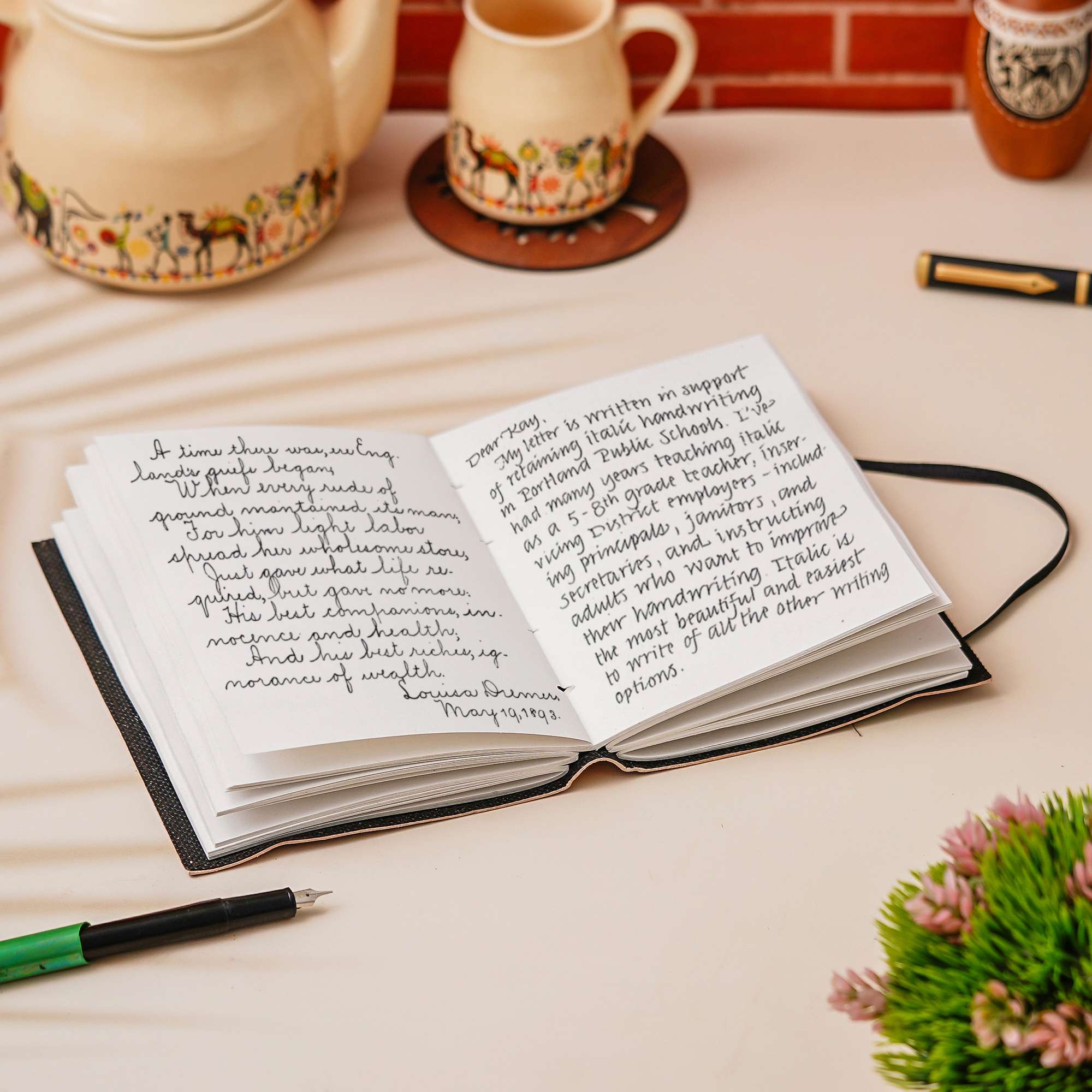 Colorful Printed Peacock | Vintage Handmade Genuine Leather Journal | Premium Antique String Closure | 200 Handmade White Pages - Image 4