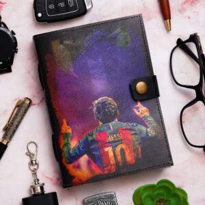 Messi | Vintage Handmade Genuine Leather Diary Journal | Premium Antique String Closure, 200 Handmade Unruled Pages