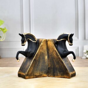 Elegant Horse Face Figurine | Resin Book Holder Showpiece for Living Room & Office Décor