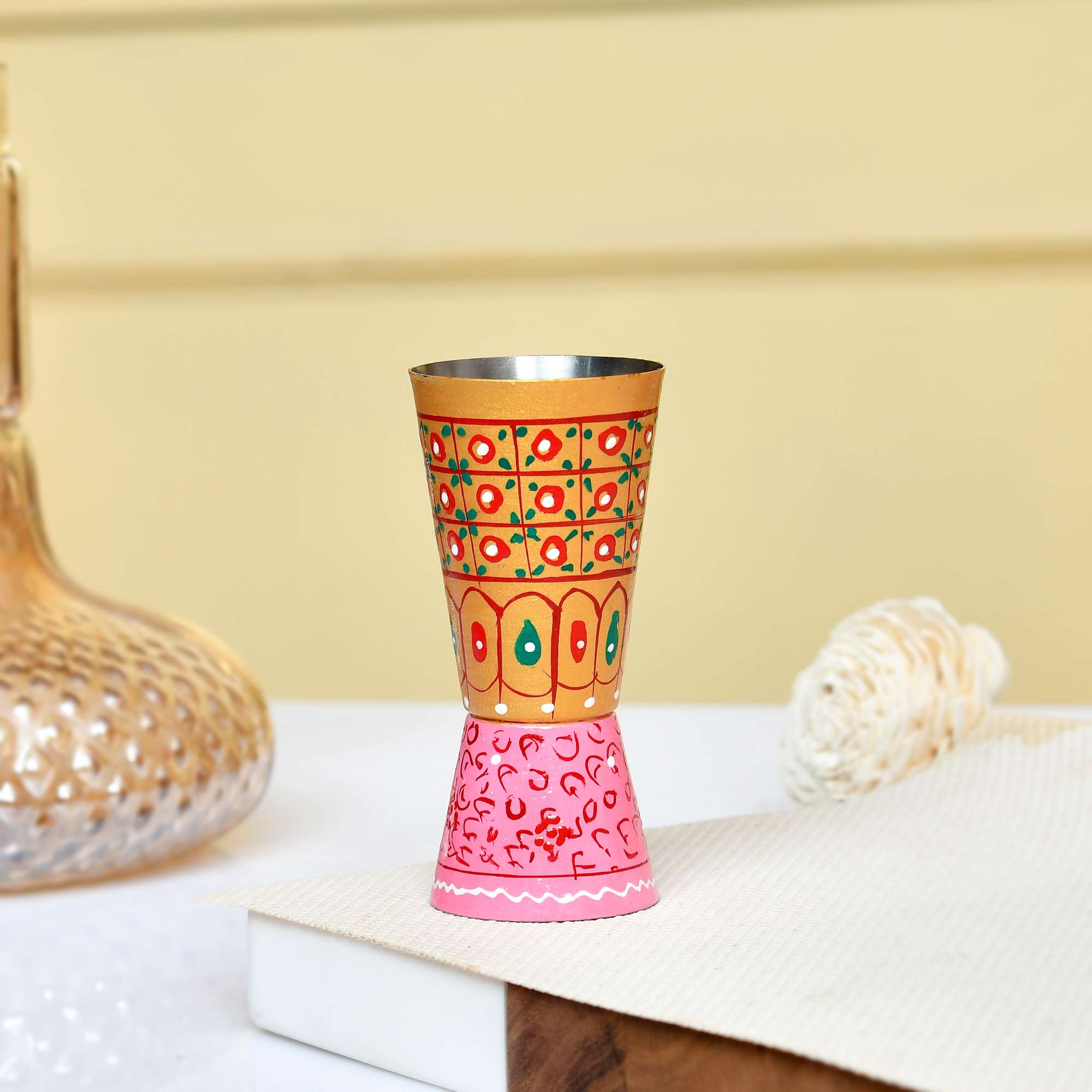 Modern Decorative Aluminum Glass Accent Piece | Multicolor Tabletop Showpiece for Home Décor, Living Room & Office