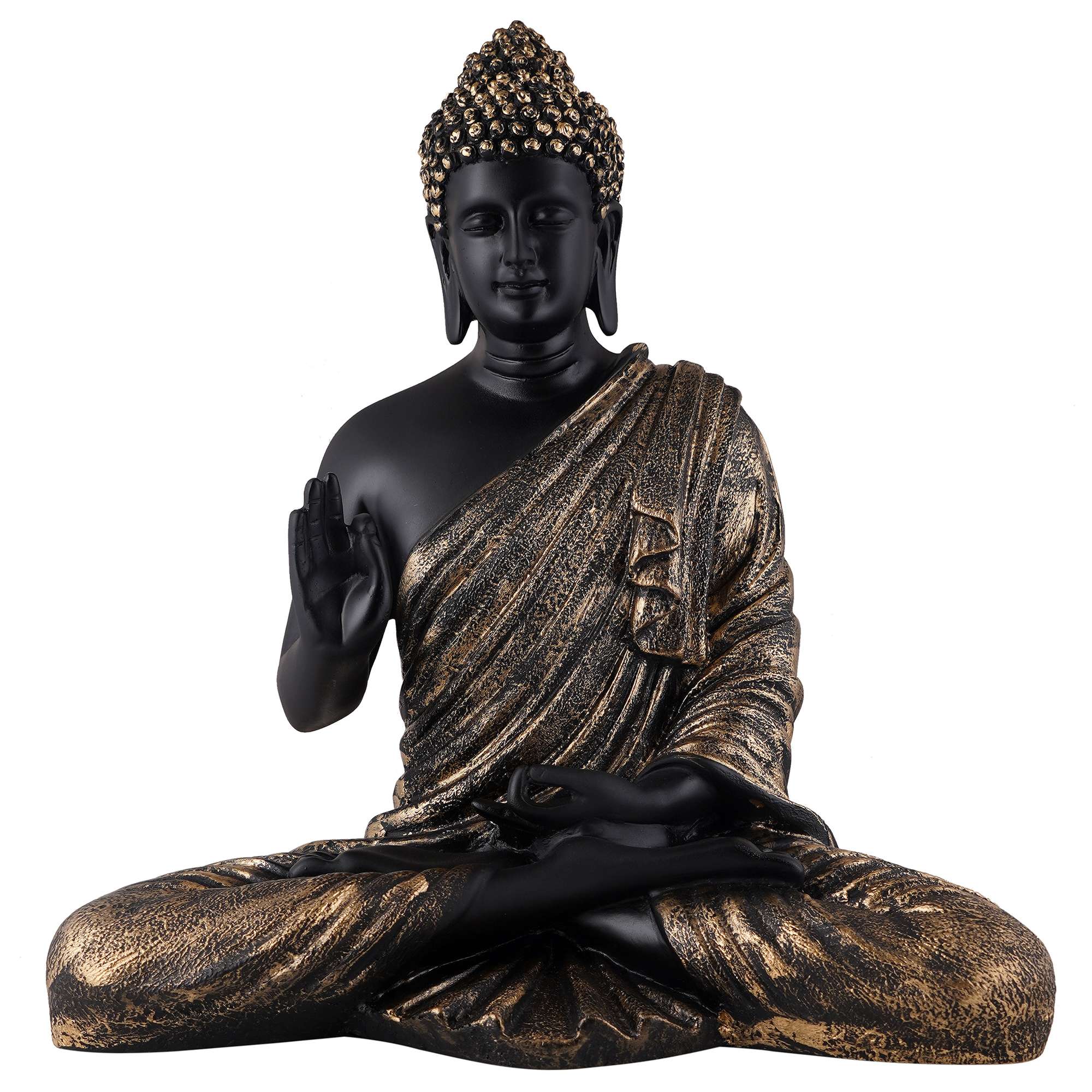 Samadhi Meditating Buddha Statue | Black & Brown Decorative Showpiece for Home & Office Zen Décor | Spiritual Gift - Image 2