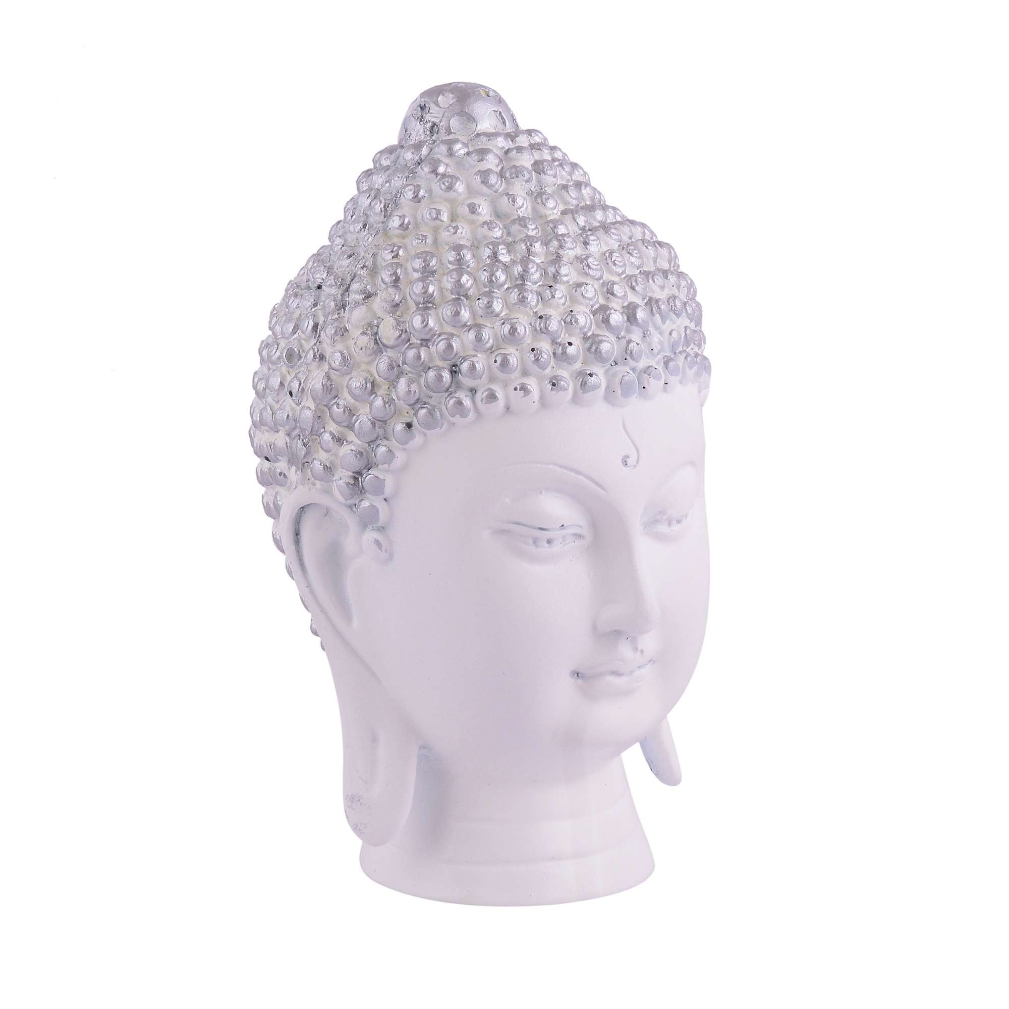 Meditating Buddha Head Idol Statue | Polystone Decorative Showpiece for Zen Home Décor, Office & Gifting - Image 2