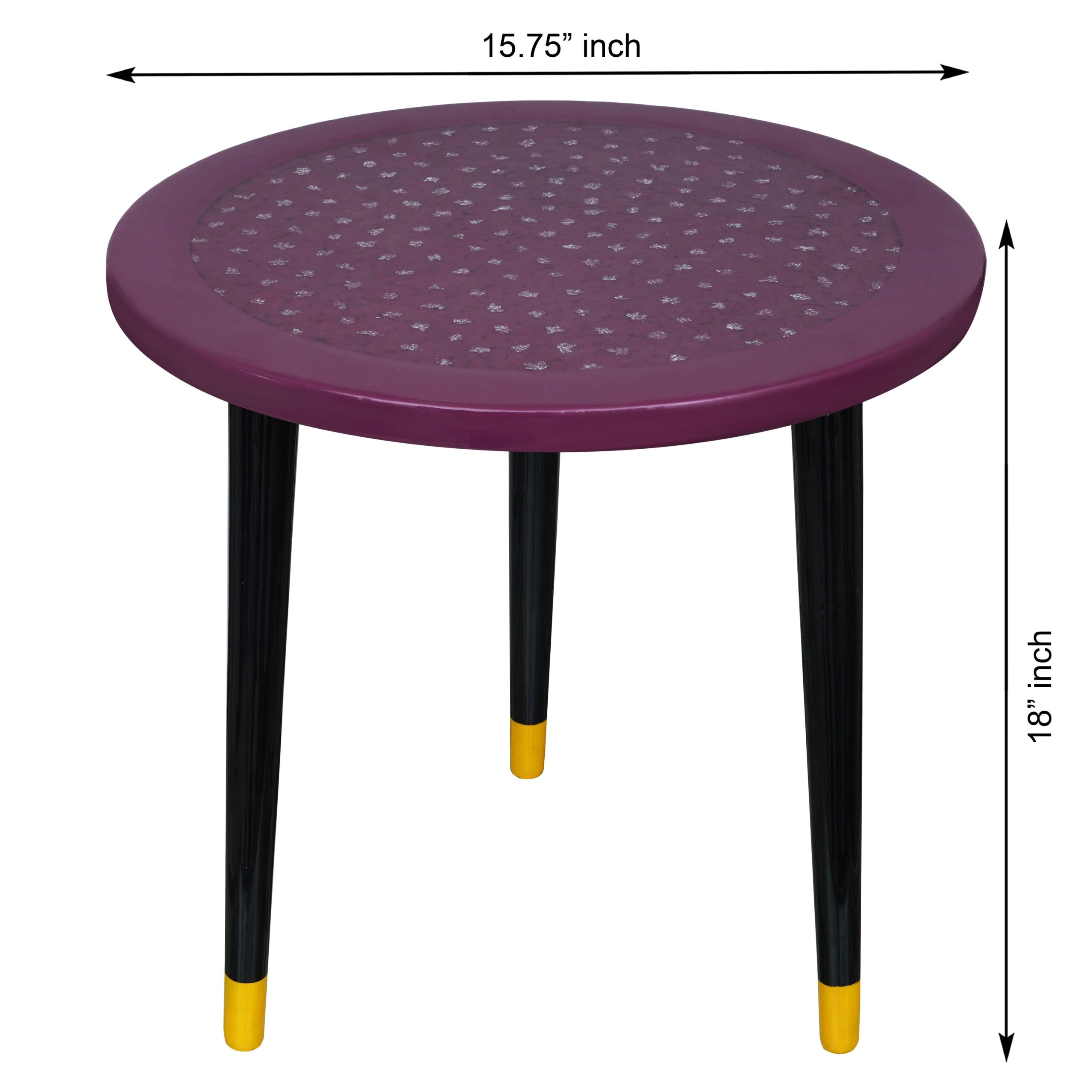 Round Wooden Epoxy Resin Side Table | Mid-Century Modern End Table | Multicolor Coffee Table for Living Room Furniture - Image 4