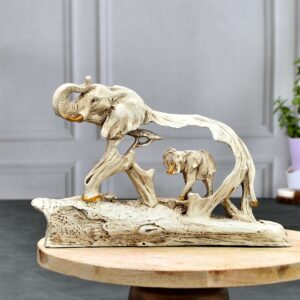Elephant with Baby Figurine Set | Handcrafted Decorative Animal Showpiece for Living Room & Bedroom