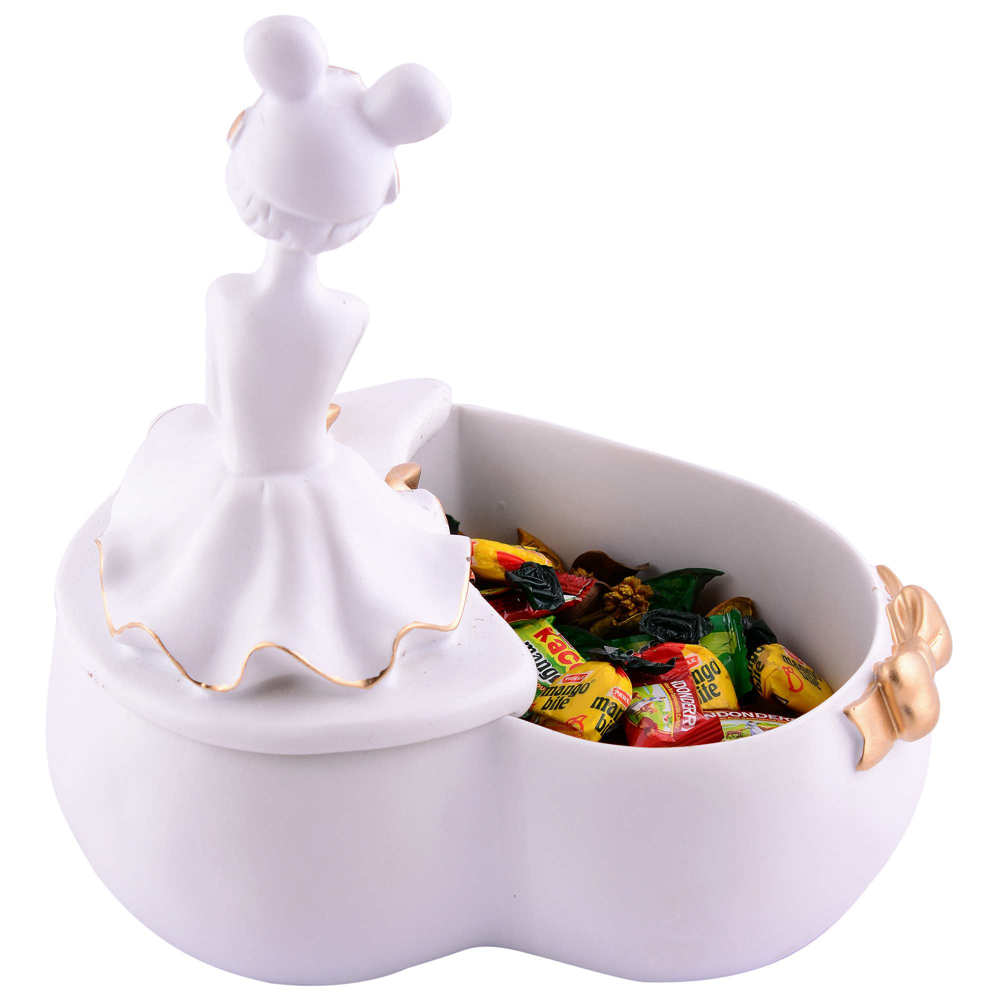 Lady with Basket Showpiece for Home Decor whiteShowpiece | Girl Basket Showpiece & Office Decor Showpiece - Image 3