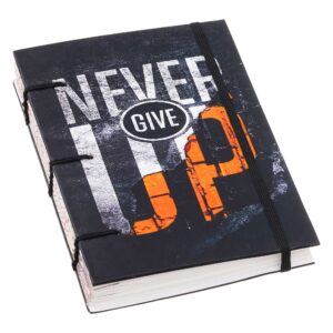 Never Give Up | Wonderful World Diary in Euro Binding with 180% Recycled Handmade Paper