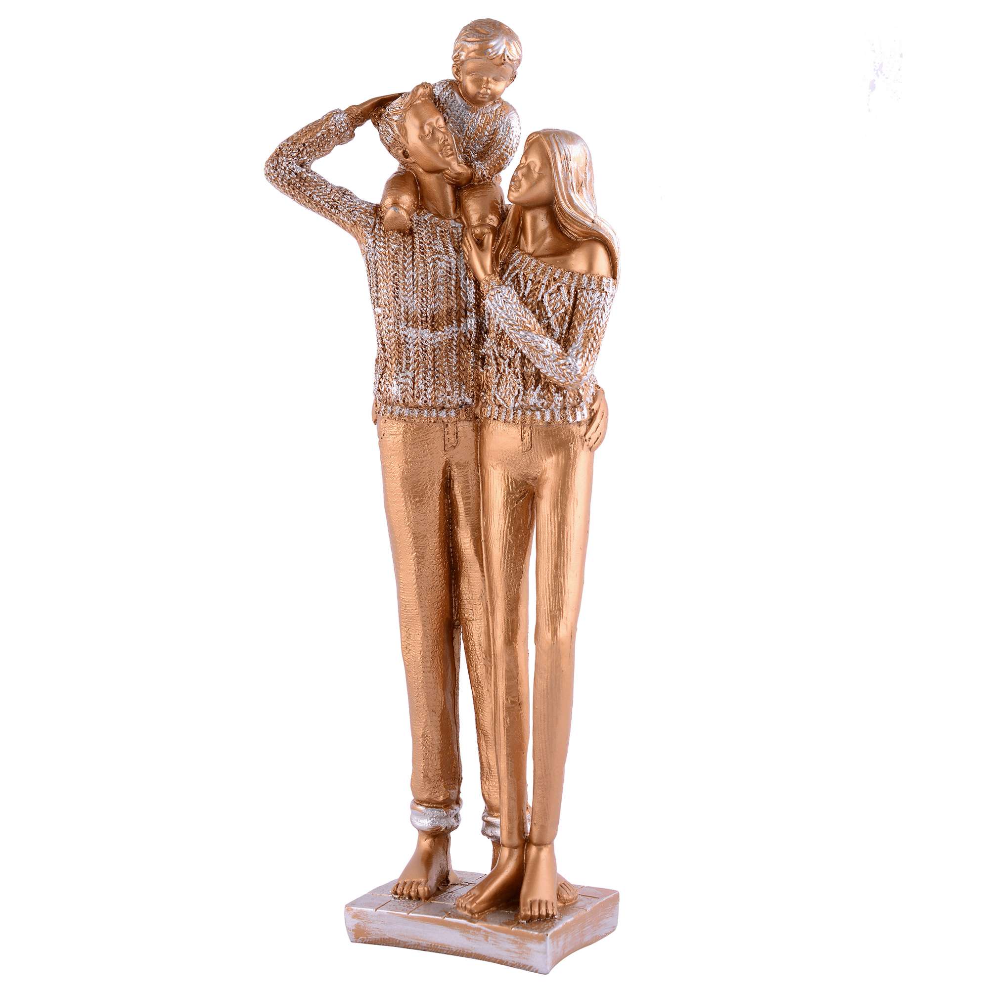 Mother and Father with Child family Love golden Statue showpiece for Home Decor and Gifting - Image 3