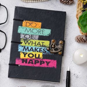 Motivational Quotes Diary | 125GSM Paper 100% Recycled Cotton Free Handmade Paper Diary with Lock