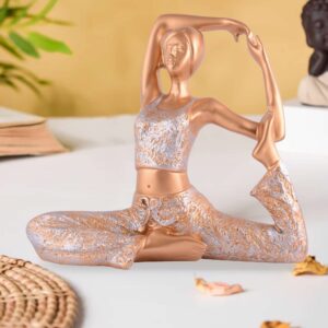 Handcrafted Yoga Posture Idol | Unique Spiritual Gift (Golden Finish) for Home Décor & Wellness