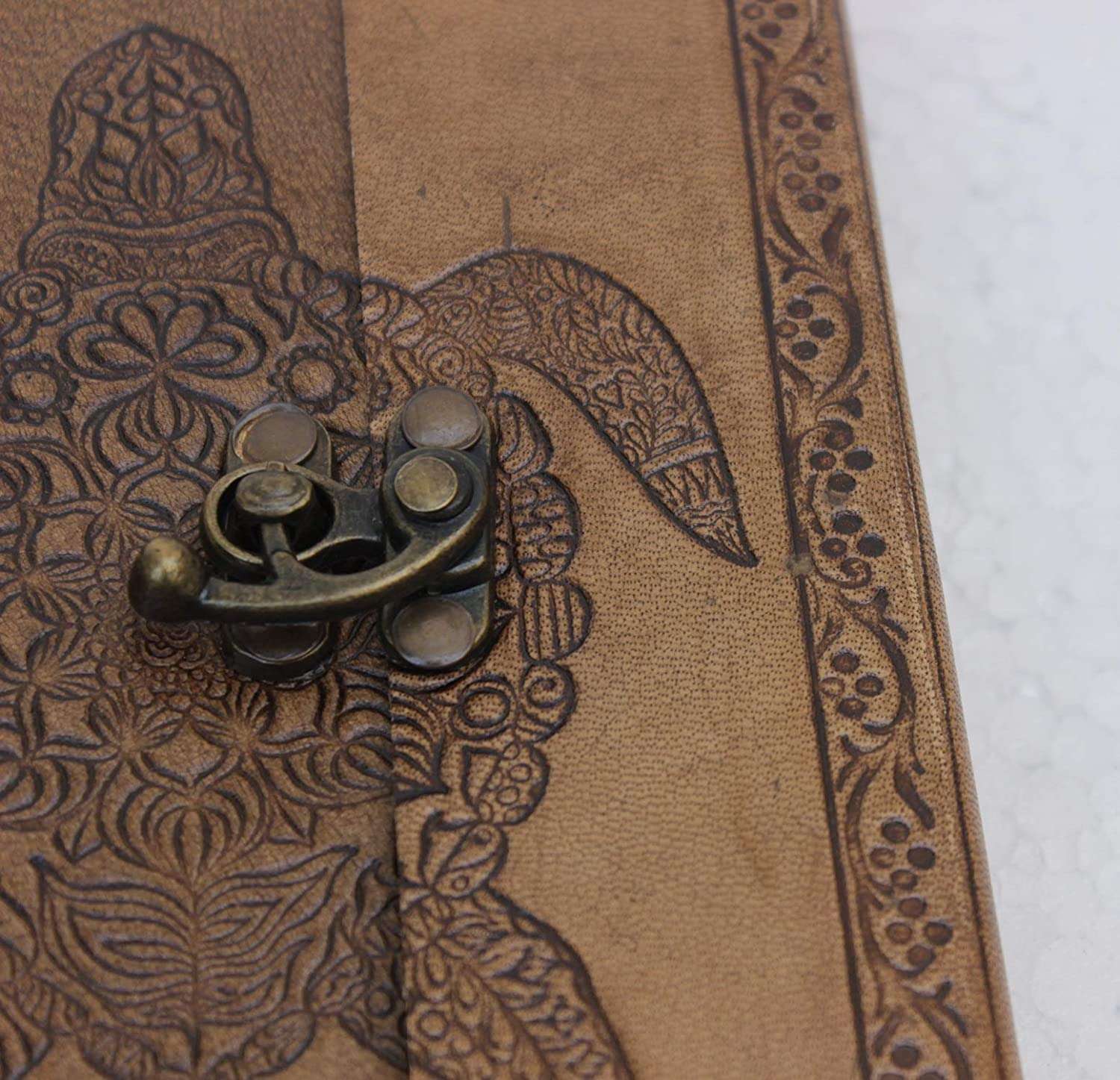 Leather Journal Diary With Metal Lock Vintage Journal Handmade 200 pages White Unruled | Travel Diary | Personal Journal - Image 2