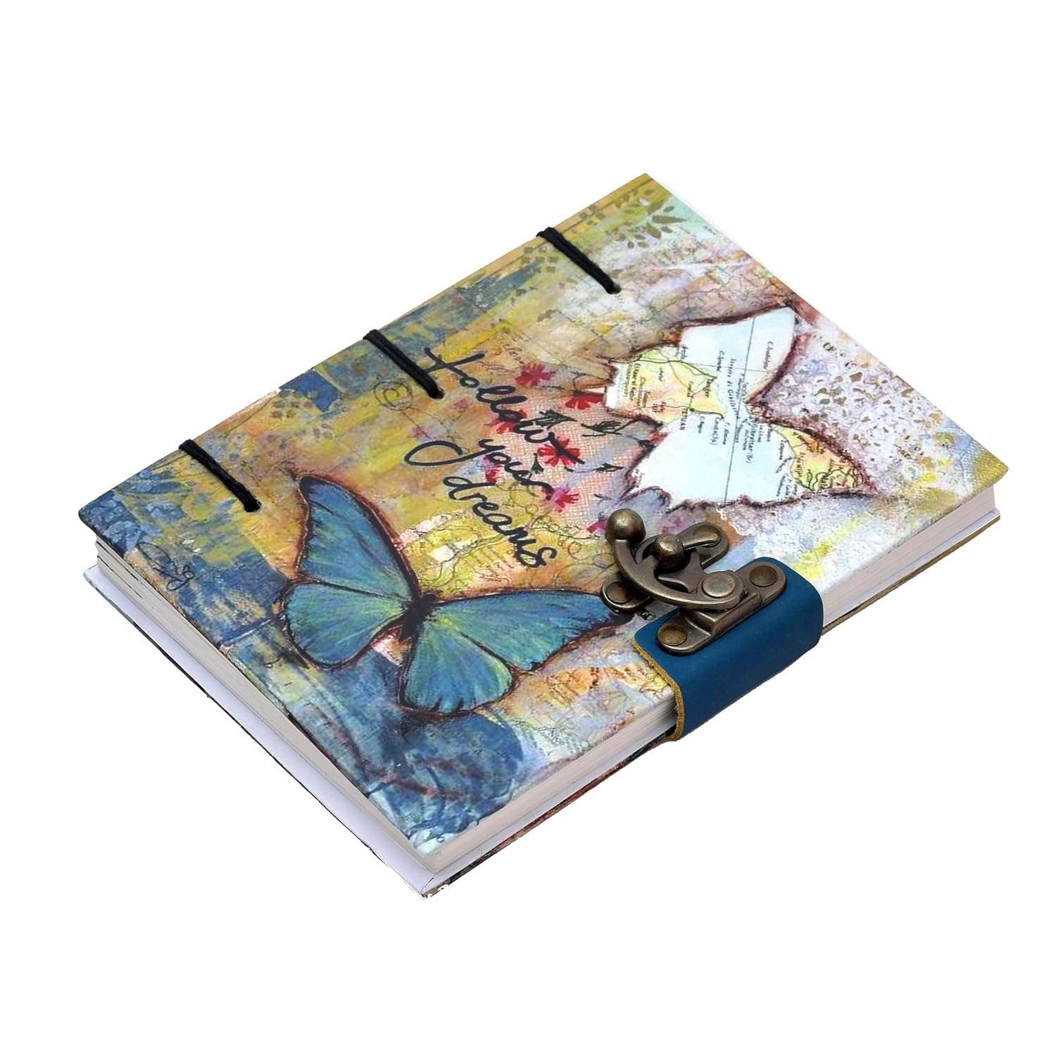Follow Your Dreams | Handmade Printed Cardboard Journal Diary with Buckle Lock | 200 Pages Notepad For Men and Women - Image 2