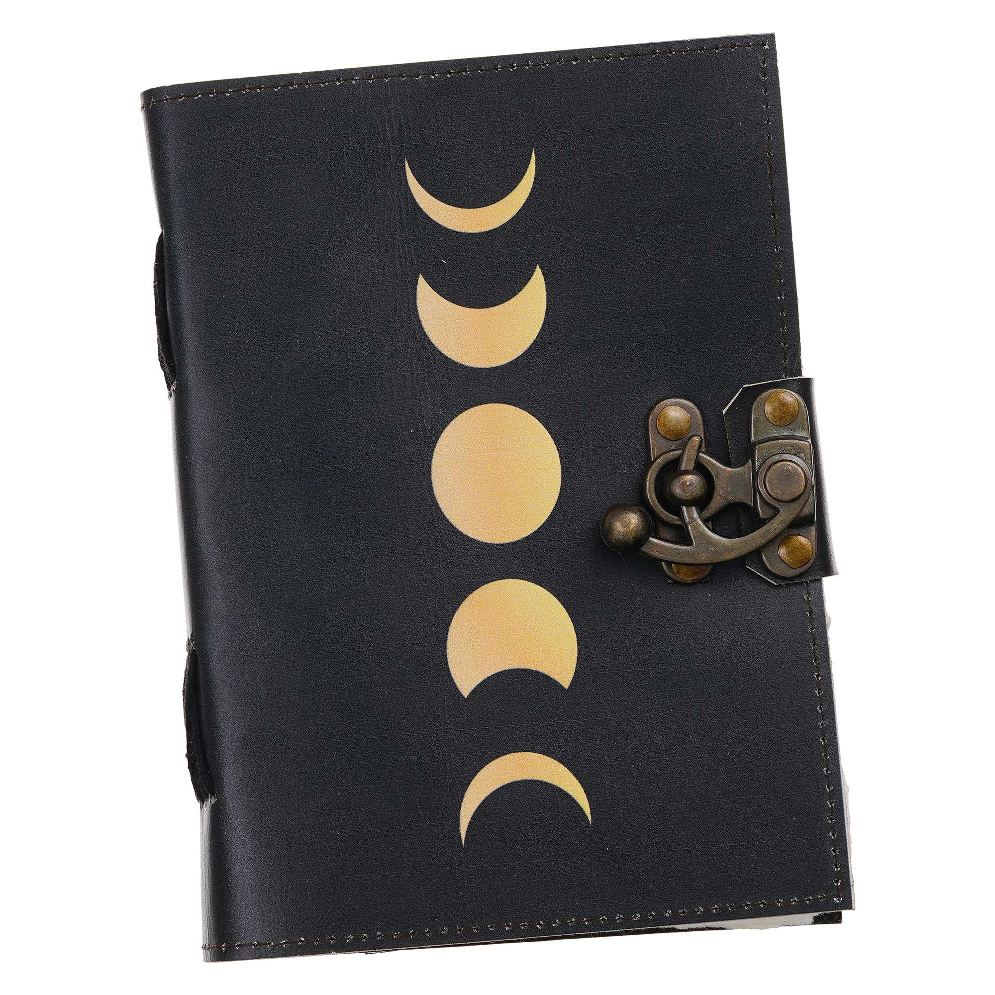 Moon Phases | Vintage Handmade Genuine Leather Diary Journal | Premium Antique String Closure, 200 Handmade Unruled Pages - Image 5