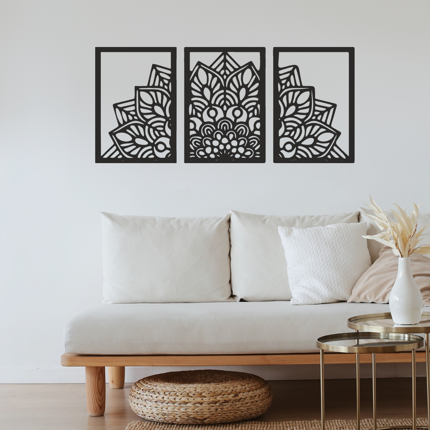 Handcrafted Wooden Flower Mandala Wall Art | Large Boho Spiritual Home Décor for Living Room & Bedroom - Image 4