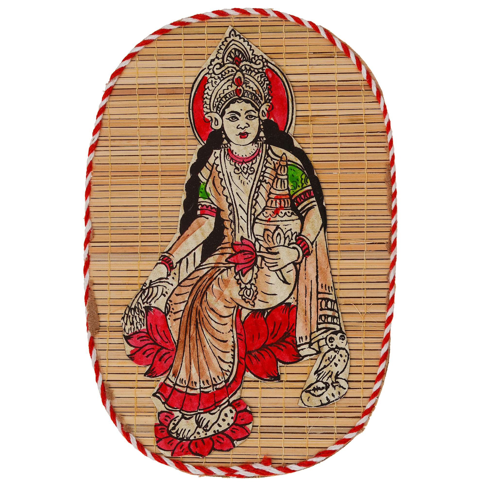 Bamboo Hand Crafted Wall Hangings Of Goddess Laxmi Devi For Home Decor - Image 2