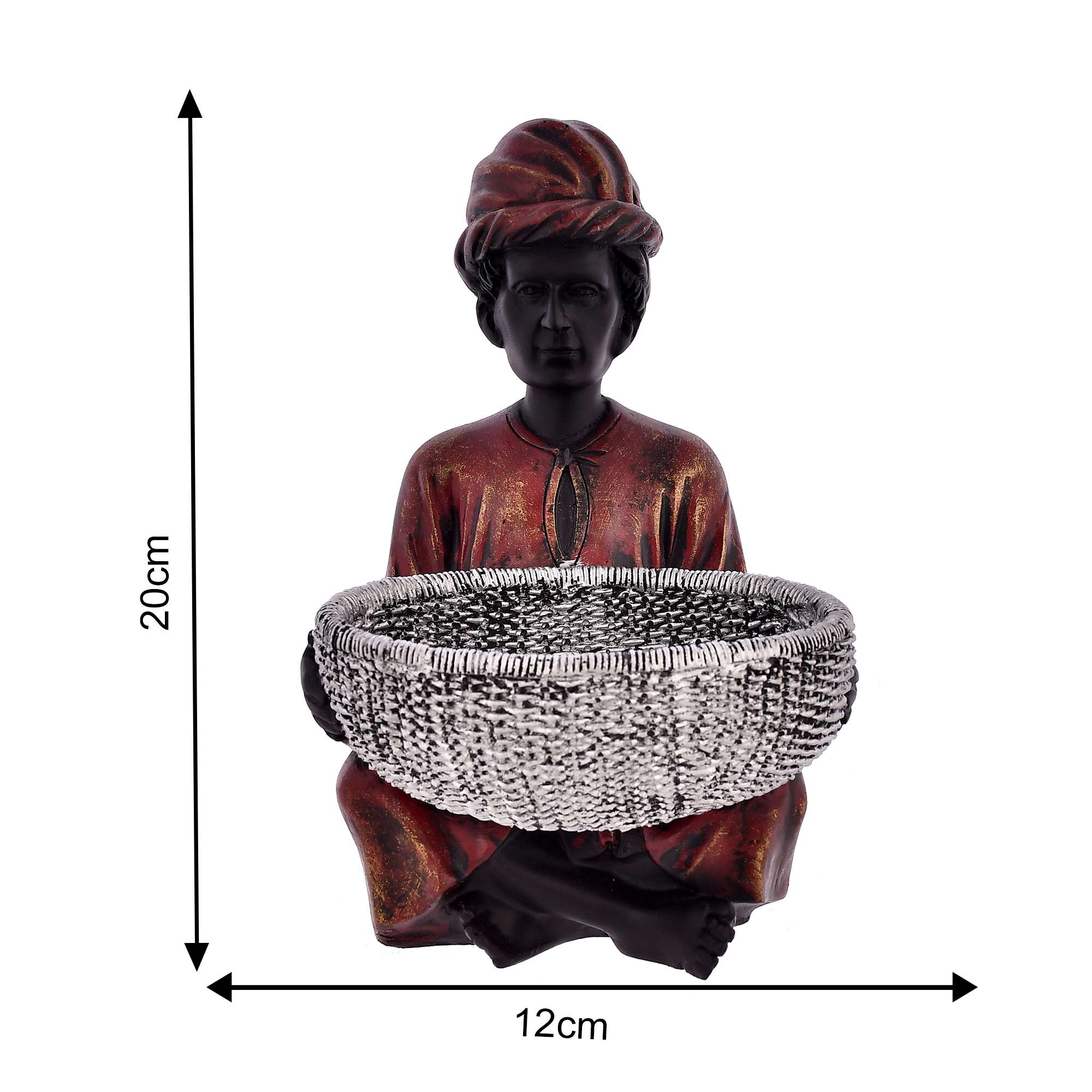 Basket Men Sitting Statue | Modern Polyresin Showpiece for Home & Office Décor - Image 2