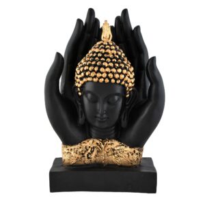 Blissful Double Palm Buddha Statue | Decorative Polyresin Figurine for Home & Office Decoration