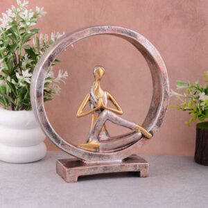 Handcrafted Yoga Posture Idol | Unique Spiritual Gift (Golden Finish) for Home Décor & Wellness