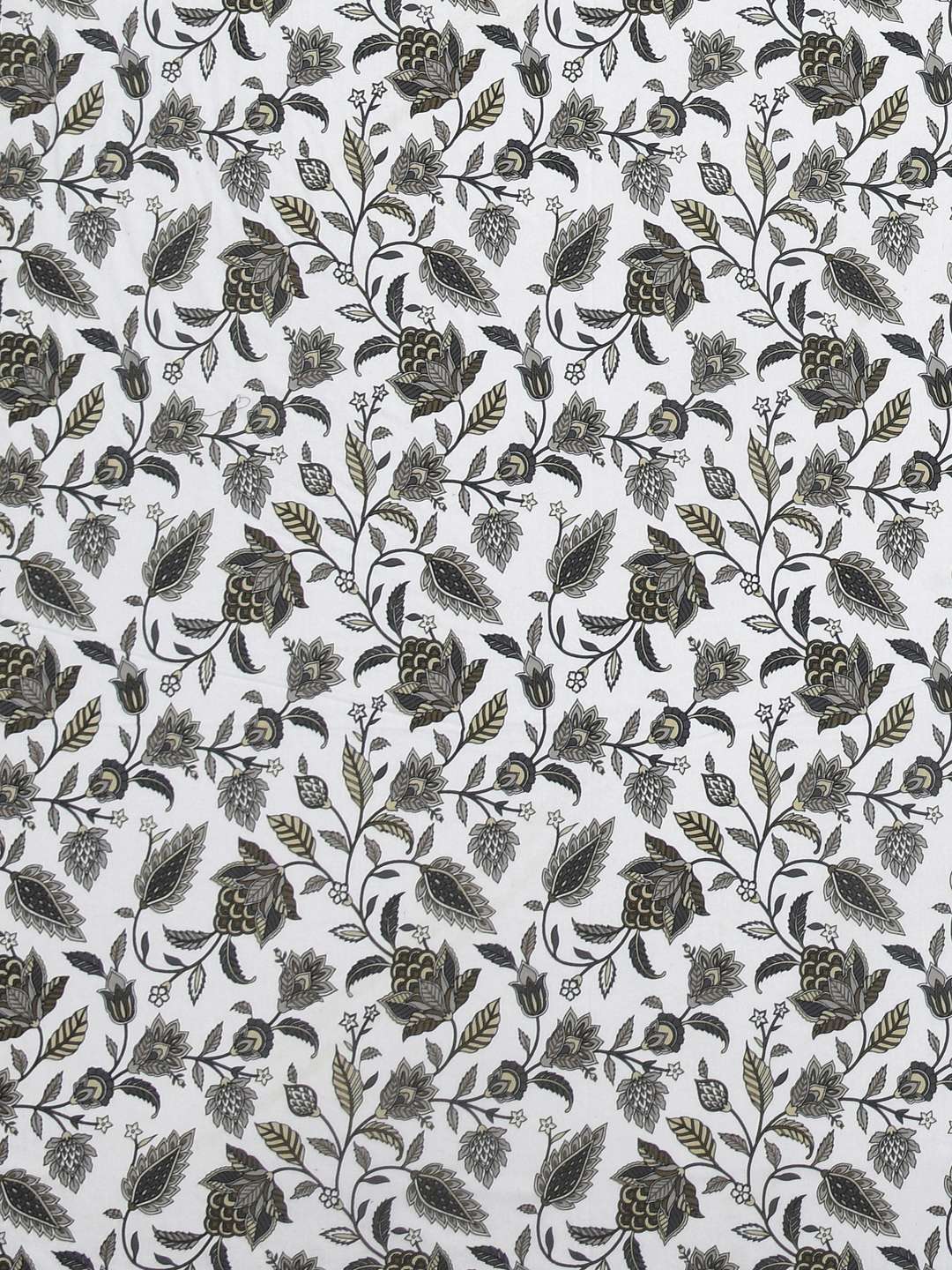 Pure Cotton Block Print Jaipuri Bedsheet - King Size - Green Floral Printed - Image 6