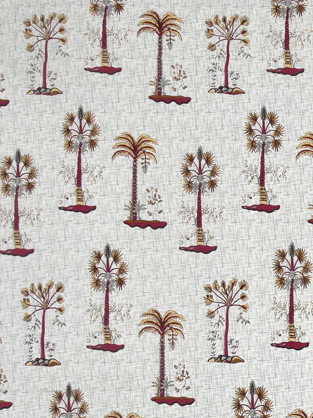 Pure Cotton Block Printed Bedsheet with 2 Pillow Covers - King Size - Red Pristine Palms - Image 6