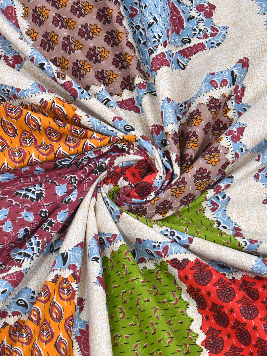 Pure Cotton Block Print Jaipuri Bedsheet - King Size - Square Harmony - Image 4