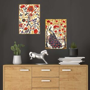 Set of Two Wall Paintings for Wall Decoration Golden Framed Wall Paintings for Living Room & Bedroom Wall Art for Home Decoration & Office Wall Décor (14x11 inch CH-GD2-15)