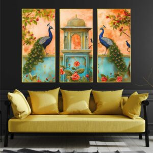 Set of Two Wall Paintings for Wall Decoration Golden Framed Wall Paintings for Living Room & Bedroom Wall Art for Home Decoration & Office Wall Décor (14x11 inch CH-GD2-22)