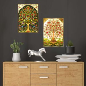 Set of Two Wall Paintings for Wall Decoration Golden Framed Wall Paintings for Living Room & Bedroom Wall Art for Home Decoration & Office Wall Décor (14x11 inch CH-GD2-17)