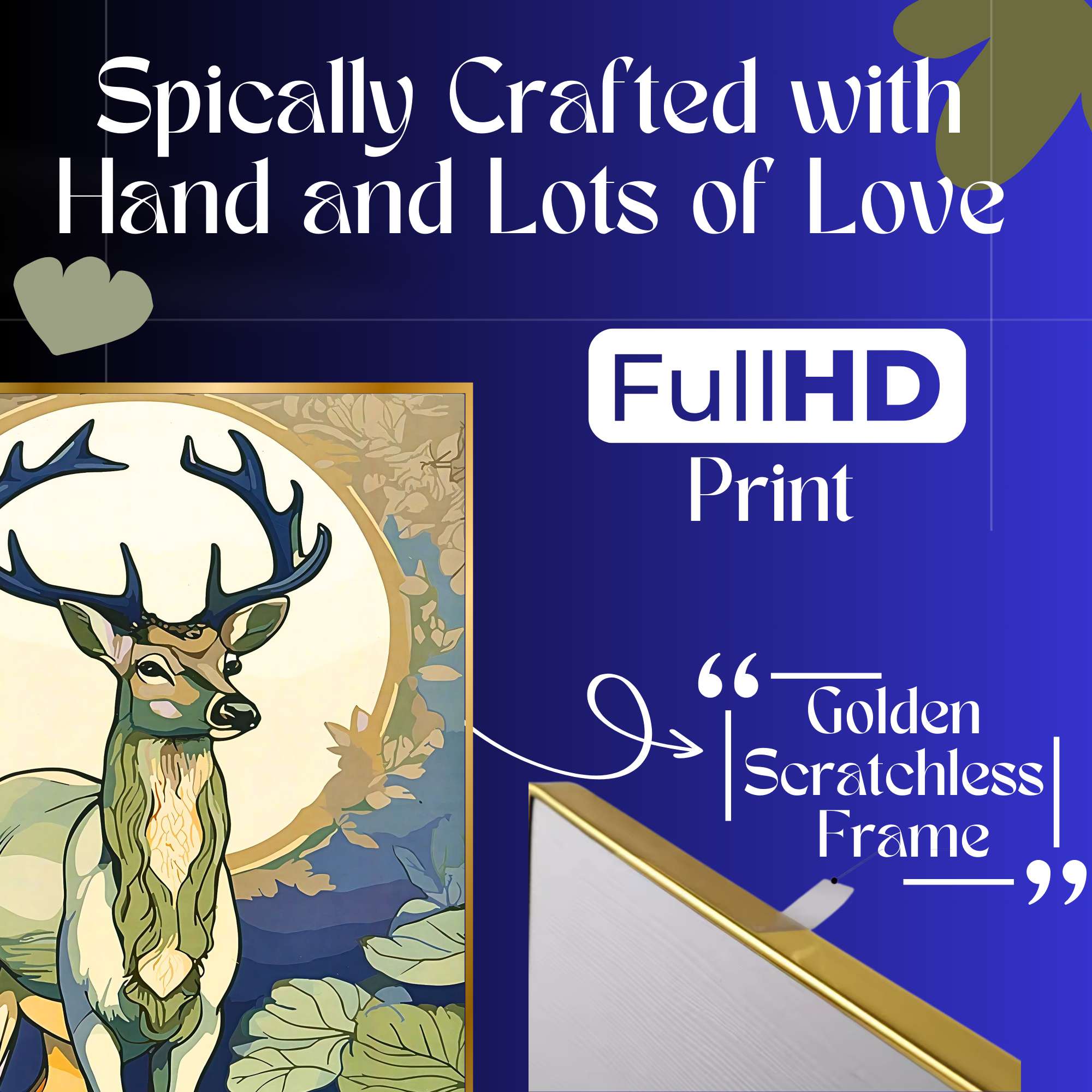 Set of Four Wall Paintings for Wall Dacoration Golden Framed Wall Paintings for Living Room & Bedroom Wall Art for Home Decoration & Office Wall Décor (13x10 inch CH-GD4-14) - Image 3