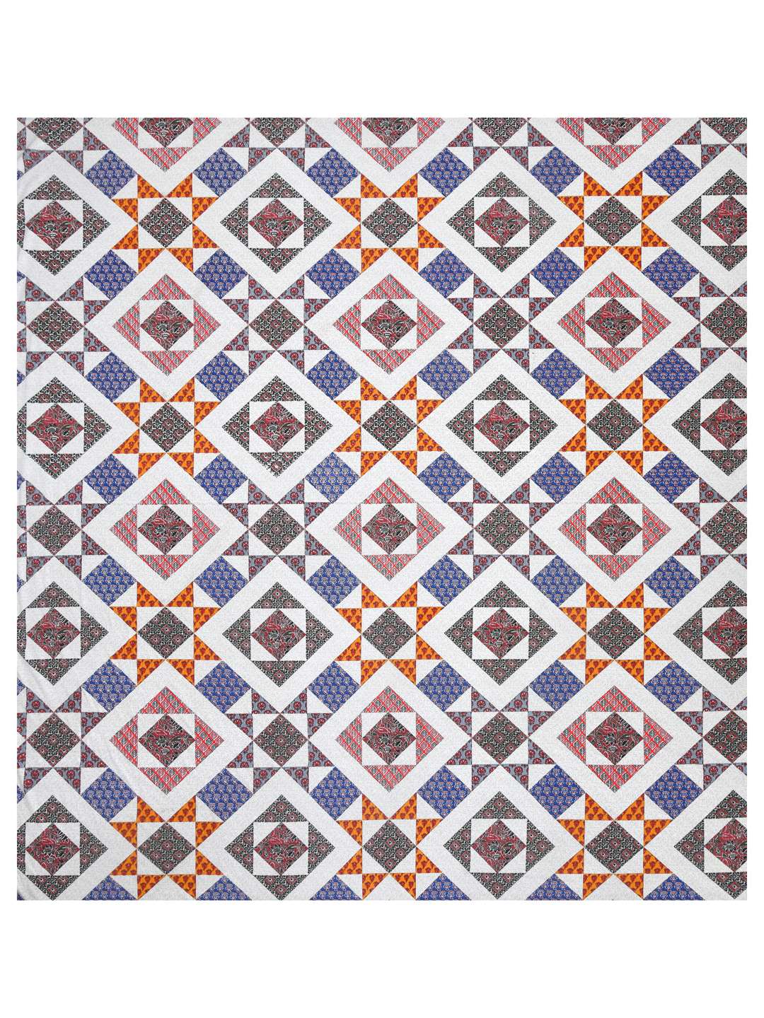 Pure Cotton Block Print Jaipuri Bedsheet - King Size - Vibrant Mosaic - Image 2