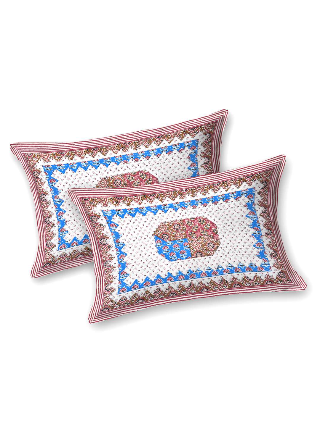 White Floral Printed Pure Cotton - King Bedsheet With 2 Pillow Covers - Image 3